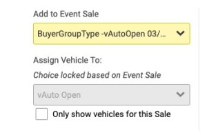 Add to Event Sale Screen Capture