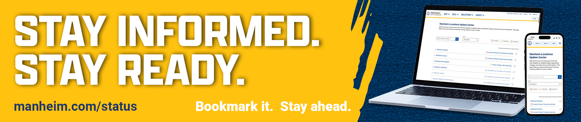 Manheim Locations Update Center: Real Time Auction Status for Dealers and Carriers